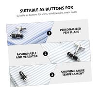 IMIKEYA Boutons Manchette Homme Émail Style Stylo Argenté Design Créatif pour Chemise Formelle et Décontractée Accessoires Élégants pour Mariage et Événements