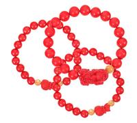 IMIKEYA Bracelet De Perles Bouddha Ethnique Unisexe Réglable Pierre De Grenat 3 Pièces Style Ancestral Pour Chance Et Prospérité