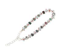 IMIKEYA Bracelet Mahjong pour Femmes en Alliage Argenté Ajustable, Accessoire de Richesse Feng Shui Traditionnel, Bijou Chinois Authentique pour Attirer la Prospérité Chance, pour Présent