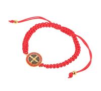 IMIKEYA Bracelet Religieux Saint Benoît Tissé à la Main Cordon Rouge Ajustable Unisexe pour Femme Homme Adolescent Décoration Présent 6.00X6.00X1.70Cm Simili