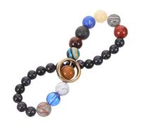 IMIKEYA Bracelet Système Solaire pour Femme Perles Rondes Bleu Mat 14 Pièces Petit Bracelet de Perles Multicolores Chaîne de Main pour Couple Présent D’Anniversaire Bijoux Cosmos
