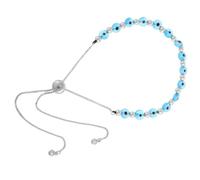 IMIKEYA Bracelet Unisexe à Perles en Verre 6mm Style Œil Maléfique Ajustable, Confortable et Polyvalent pour Usage Quotidien et Fêtes