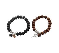 IMIKEYA Bracelets en Bois Résistant et Attirant L'attention 2pcs pour Amoureux Style Élégant et Confortable Design Créatif et Spécial pour Soirée