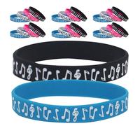 IMIKEYA Bracelets en Silicone Musicaux 40 Pcs - Lot 4 Couleurs Vives - Bracelets Événementiels Motifs Notes de Musique - Accessoires pour Concerts, Festivals et Présents de Fête