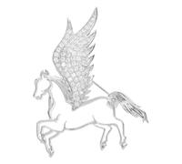 IMIKEYA Broche cheval du Nouvel An chinois : épingle à revers en strass avec motif animal du 2026, bijou décoratif ajouré pour femme et homme, accessoire pour vêtements du festival du printemps