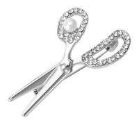 IMIKEYA Broche Ciseaux en Alliage Argenté Cristaux, Épingle de Col Décorative Unisexe, Accessoire Mode pour Costume et Fête, Broche pour Vêtements Élégante et Polyvalente