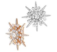 IMIKEYA Broche Décorative Cristal 2 Pcs Alliage Doré et Argenté Créative pour Femme Mariage Fête Cérémonie Élégante