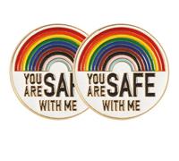 IMIKEYA Broche Épingle Arc-en-ciel en Métal 2pcs, Facile à Porter Transporter, pour Décorer Vestes et Chapeaux, Symbole de Fierté et Soutien Lgbt