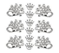 IMIKEYA Broche Épingle Couronne Cristaux Argentée Mini 15 Pièces Alliage pour Femmes Mariage Fête Cérémonie Accessoires Diadème Élégant Petit Modèle