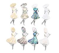 IMIKEYA Broche Femme Forme de Beauté Féminine Design Délicat Coquille Ormeau Pendentif et Épingle Accessoire Mode pour Robe et Châle