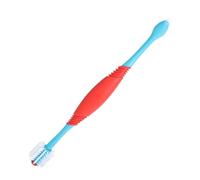 IMIKEYA Brosse à Dents pour Animaux 2pcs Double Tête en Plastique Bleu Manche Long, Nettoyage Doux et Multifonction pour Chien et Chat