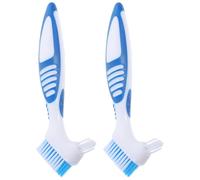IMIKEYA Brosse de Nettoyage pour Carapace de Tortue Portable Double Face en Plastique Bleu 2pcs Tête Large et Côté Étroit pour Tortues Aquatiques et Terrestres
