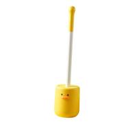 IMIKEYA Brosse de Toilette Manche Long en PP et TPR avec Support de Canard Jaune Base Stable Incluse Nettoyage pour Salle de Bain