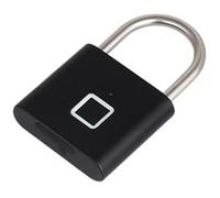 IMIKEYA Cadenas Électronique Intelligent Empreinte Digitale, Alliage D'aluminium Noir, Capacité 110mah, Sécurisé et Facile à Installer pour Lieux de Travail