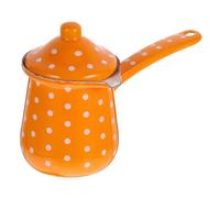 IMIKEYA Cafetière Émaillée Turque Multifonction Grosse Taille 1Pc Jaune à Pois Blancs Bouilloire Résistante à L'Usure pour Café Lait et Thé Récipient Rétro Réutilisable pour