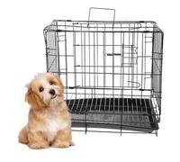 IMIKEYA Cage Pliante Renforcée en Fil Métallique pour Chien de Taille Moyenne et Petite, Bac Amovible Facile à Nettoyer, Couleur Noire 35, Cage pour Animaux de Compagnie, Chenil Pratique