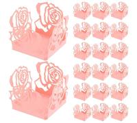 IMIKEYA Caissettes à Pâtisserie en Papier Ajouré pour Chocolat, 50 Pièces, Motif Floral Rose, Emballage Décoratif pour Truffes et Petites Douceurs, pour Mariage et Fête