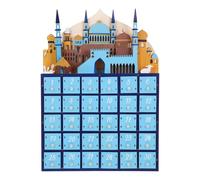 IMIKEYA Calendrier de Compte à Rebours du Ramadan en Bois avec LED, Décoration de Table pour L'aïd Moubarak, Calendrier du Ramadan pour Les Fêtes de Fin D'année Ou Les Réunions de Famille.