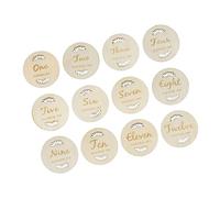IMIKEYA Carte de disques mensuelle Plaque signe d'annonce de nouveau-né annonce de bébé sur tableau à lettres nourrisson âge etiquette autocollante cartes pour bébés cartes d'étape Bambou