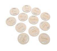IMIKEYA Cartes Étapes Bébé en Bois, sans Produit Chimique, 1 Set de 12 Pièces, Gravure Soignée, pour Photos Commémoratives de Naissance
