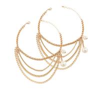 IMIKEYA Chaîne De Cheville Métal Doré à Pampilles Multiples, Breloques Pour Chaussures Femme, Accessoires Pour Bottes Et Talons Hauts, Style Hip-hop, Longueur Ajustable,