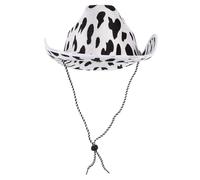 IMIKEYA Chapeau de Cowboy Imprimé en Vachette pour Hommes Chapeau de Fête en Paille Souple Style Occidental Confortable et pour Cosplay et Festivals