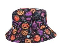 IMIKEYA Chapeau Pêcheur Femme Motif Citrouille Halloween Protection UV et Confortable Plage Randonnée et Style Décontracté