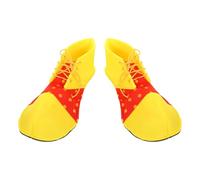 IMIKEYA Chaussures de Clown pour Halloween Grandes Taille Jaune et Rouge Pointillé Accessoire Déguisement Clown Cosplay Adultes Fête Costume
