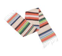 IMIKEYA Chemin de Table Mexicain en Coton 35x215 Cm, Nappe Longue Réutilisable 200 G/m², Décoration Rayée pour Fête et Dîner, Ornement de Table Thème Mexique, Textile Solide et Coloré