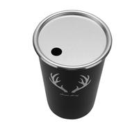 IMIKEYA Chope à Bière Noir en Acier Inoxydable 500ml avec Couvercle à Trou, Mug Pratique Solide et Élégant pour Maison et Randonnée