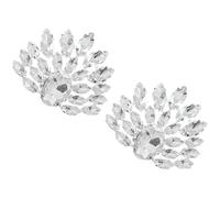 IMIKEYA Clips à Chaussures Bijoux en Strass Argenté, Pratique et Chic, Paire pour Chaussures de Mariage ou Usage Quotidien Lors de Banquets