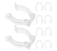 IMIKEYA Clips de Fixation Compatible et Sécurisant Lot de 10 pour Tubes LED et Fluorescents, Pinces Rondes en Plastique Blanc pour Bureaux et Commerciaux