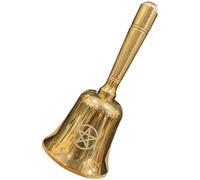 IMIKEYA Cloche Rituelle Pentagramme en Laiton Mini Clochette D’Autel Wiccan Décorative Accessoire Spirituel pour Contemplation et Cérémonies Ornements Rétro pour Autel et Bureau