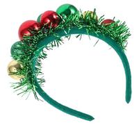 IMIKEYA Coiffe Créative de Fête de Noël Boule Colorée et Ruban Vert, Accessoires pour Cheveux Confortables et Festifs, pour Soirées de Noël