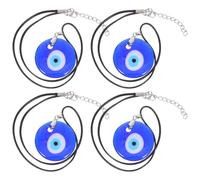 IMIKEYA Collier 4 pièces contre le mauvais œil bleu : pendentif en verre contre le mauvais œil, esthétique et délicat, pour une protection porte- - Collier porte- pour hommes et femmes