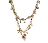 IMIKEYA Collier Conque Double Couche pour Femme Pendentif Bohème Bijou Plage et Élégant