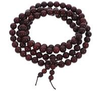 IMIKEYA Collier de perles Mala 3 pièces, longs bracelets enroulés de perles, perles de prière Mala, breloque Bouddha Lotus, bracelet de de pour filles, rouge foncé