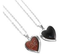 IMIKEYA Collier Élégant et Simple Changeant de Couleur Pendentif Cœur Détection de Température en Acier Inoxydable 2 Pièces Saint valentin Couleur Aléatoire Plusieurs styles