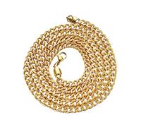 IMIKEYA Collier Hip Hop Homme Doré En Acier Inoxydable Fin, Chaîne Cubaine Plaquée Or, Bijoux Fantaisie, Adapté Aux Styles Urbains Et Scènes Hip Hop