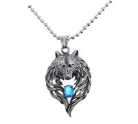 IMIKEYA Collier Loup en Acier Inoxydable pour Homme Pendentif Rock Bijoux Masculins Style Punk pour Fêtes Taille Unique Facile à Porter