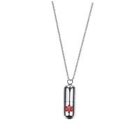 IMIKEYA Collier Pendentif Capsule Sos en Acier Inoxydable Argenté, Bijou Créatif Unisexe, Chaîne Légère Réglable, Accessoire Médical Polyvalent pour Usage Quotidien et Occasions Spéciales