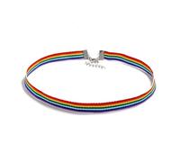 IMIKEYA Collier Rainbow Coloré Alliage Chaîne De Clavicule Pour Amis Et Familles Bijou Fierté Lgbt Résistant Décoloration Style Simple Et Inclusif
