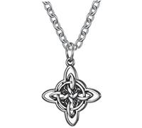 IMIKEYA Collier Rétro en Acier Inoxydable 60 CM Extension 5 CM Pendentif Nœud Celtique Unisexe Bijou Vintage pour Hommes Présent Symbolique d'Amour Loyauté