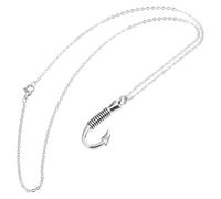 IMIKEYA Collier urne en forme d'hameçon de pêche pour cendres, en acier inoxydable, bijou de crémation unisexe, pendentif souvenir commémoratif pour les amateurs de pêche