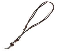 IMIKEYA Collier Viking Loup pour Homme Collier Ajustable en Corde de Cuir Bijoux Dent de Loup Style Punk Accessoires Masculins pour Fête et Halloween