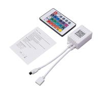 IMIKEYA Contrôleur LED Intelligent sans Fil Télécommande LED avec Récepteur Abs Blanc Synchronisation au Rythme Musical Portée 15m 4,5-26 V