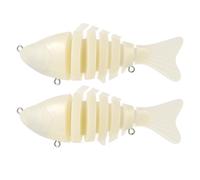 IMIKEYA Corps de Leurres Non Peints 2pcs en Abs et Fer, Forme Réaliste, Léger et Attractif Pêche Poisson Nageur