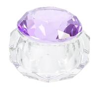 IMIKEYA Coupe en Cristal Violet pour Nail Art avec Couvercle Gobelet en Verre Transparent Épais pour Mélange de Poudre et Liquide Accessoire Manucure Précis et Stable pour Kit Poudre