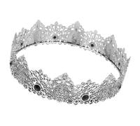 IMIKEYA Couronne Tiare de Roi en Alliage de Zinc Argenté Vintage Ronde et Polyvalente Rustique Solide pour Hommes pour Mariages et Événements Divers