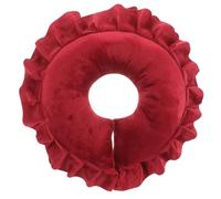 IMIKEYA Coussin de massage spa pour salon de beauté, coussin relaxant amovible en forme de U avec soutien du cou, coussin de massage lavable pour le confort du visage et des cervicales, rouge vin